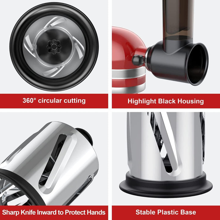 COFUN Gemüseschneider für Kitchenaid Zubehör, Edelstahl Gemüse Schneider für Kitchen Aid Zubehoer, E