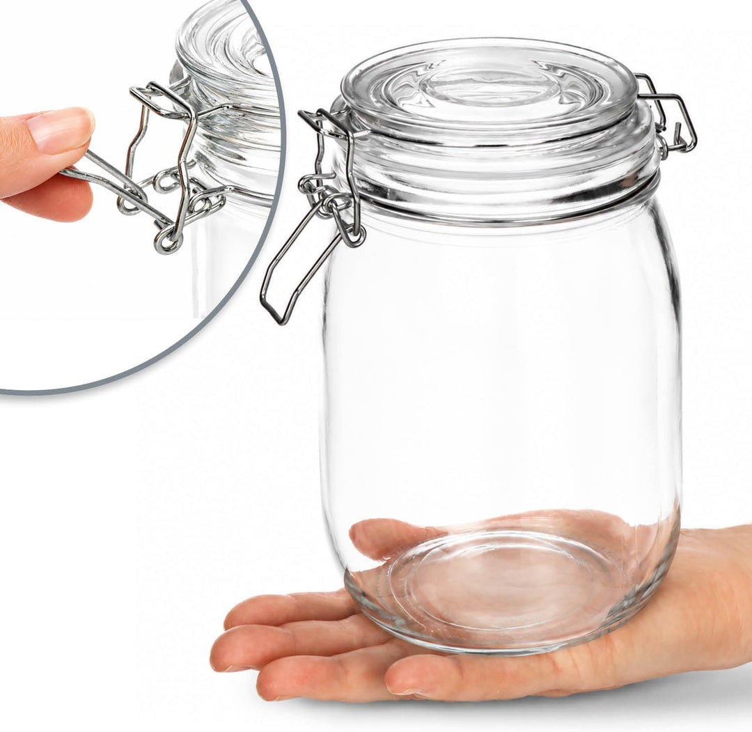COM-FOUR® 2x Einmachglas mit Bügelverschluss - Vorratsgläser mit Gummiring - Vorratsglas luftdicht -
