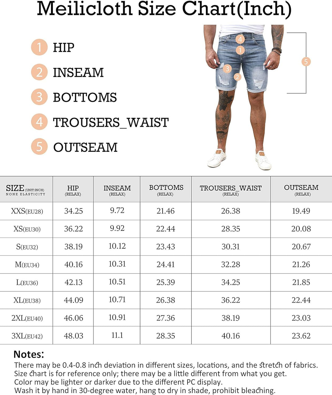 Meilicloth Jeans Shorts Kurze Herren Shorts Sommer Denim Western Casual A Blau XS, A Blau XS