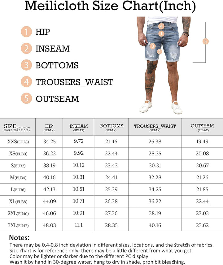 Meilicloth Jeans Shorts Kurze Herren Shorts Sommer Denim Western Casual A Blau XS, A Blau XS
