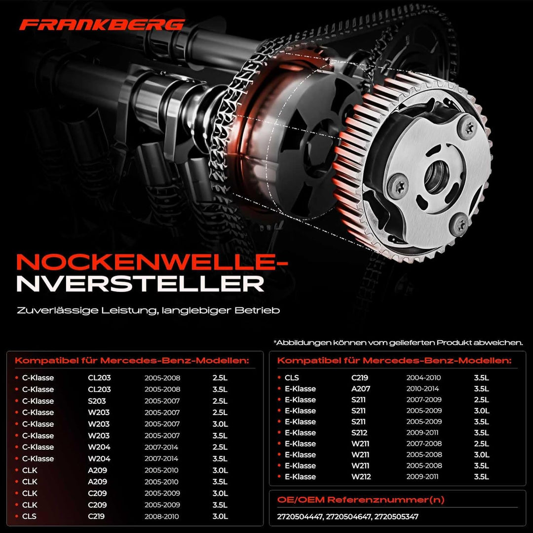 Frankberg Nockenwellenversteller Rechts Einlass für W204 S204 CLK C209 CLS C219 W211 W212 W251 W221