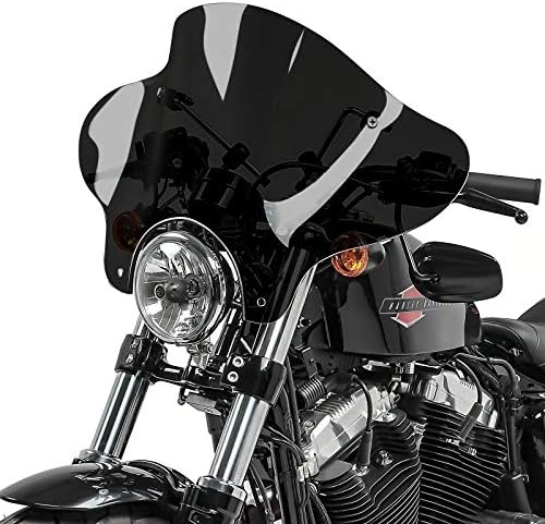 Windschild Batwing mit 4-Punkt-Fixierung für Custom Bikes dunkel getönt