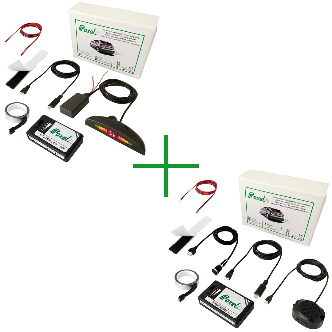 Proxel - Unsichtbare Elektromagnetische Parksensoren, Vorne + Hinten mit drahtloser Anzeige, ohne Bo