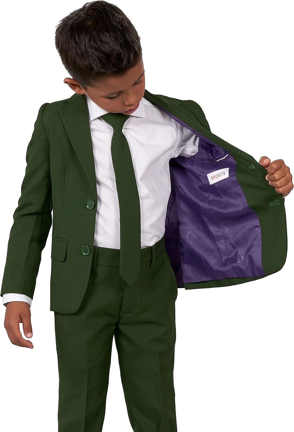 OppoSuits Einfarbiger Anzug für Jungen in Glorious Green - Abschlussball- und Hochzeitsfeier-Outfit