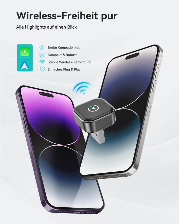 Spedal 2026 CarPlay Wireless Adapter — Ultra Mini 2-in-1 Android Auto Adapter, WiFi 6 & Bluetooth 5.