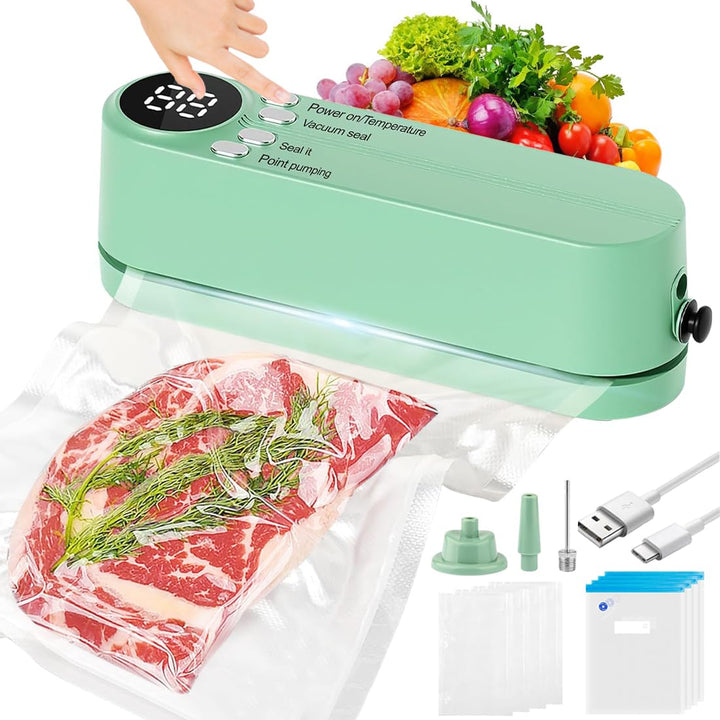 Vakuumiergerät, 3-in-1, wiederaufladbar, Lebensmittel-Vakuumiergerät, Handgerät, Lebensmittel-Vakuum