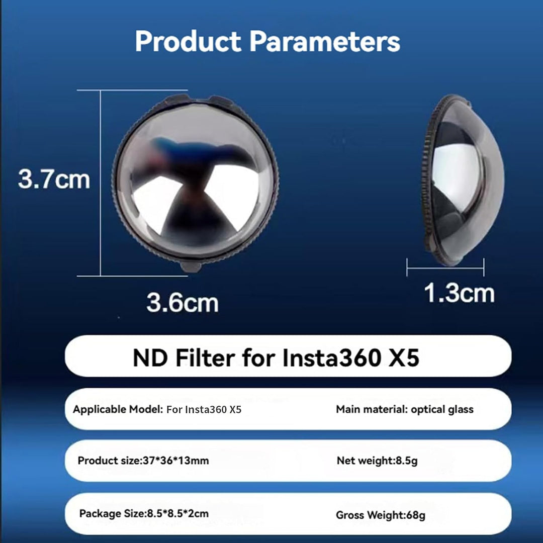 X5 ND-Filter für Insta360 X5 Action-Kamera, ND16/ND32/ND64 Objektivfilter mit optischem Glas und meh