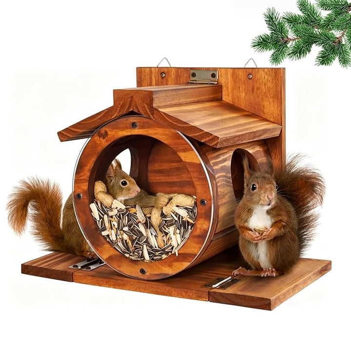 Eichhörnchen Futterhaus,33X17X24 cm Aufhängen Eichhörnchen Haus,Eichhörnchen Futterstationaus Holz m