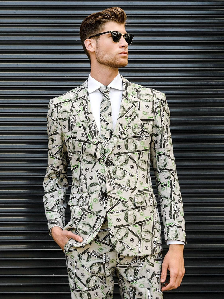 OppoSuits Lustige Abschlussball Anzüge für Herren - Komplettes Set: Jackett, Hose und Krawatte , Meh