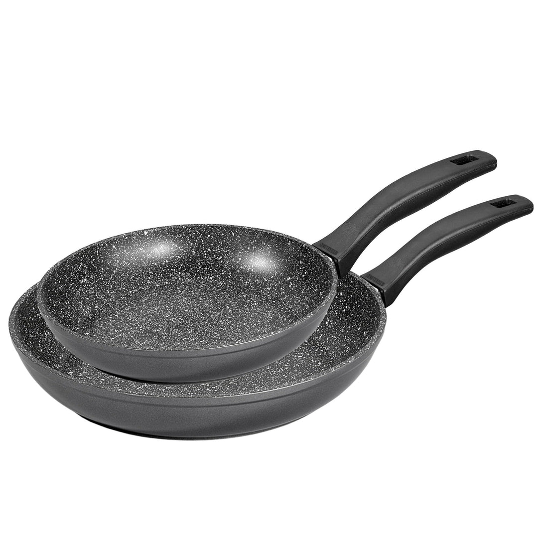 STONELINE Pfannenset 2 teilig, 24/28 cm, Antihaftbeschichtung mit echten Steinpartikeln, Induktion u