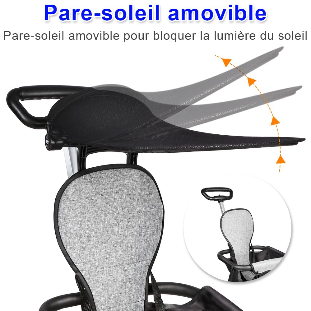 Kompakter Kinderwagen, verlängerte Position, kompakter Kinderwagen, neigbar, mit einer Hand neigbar,