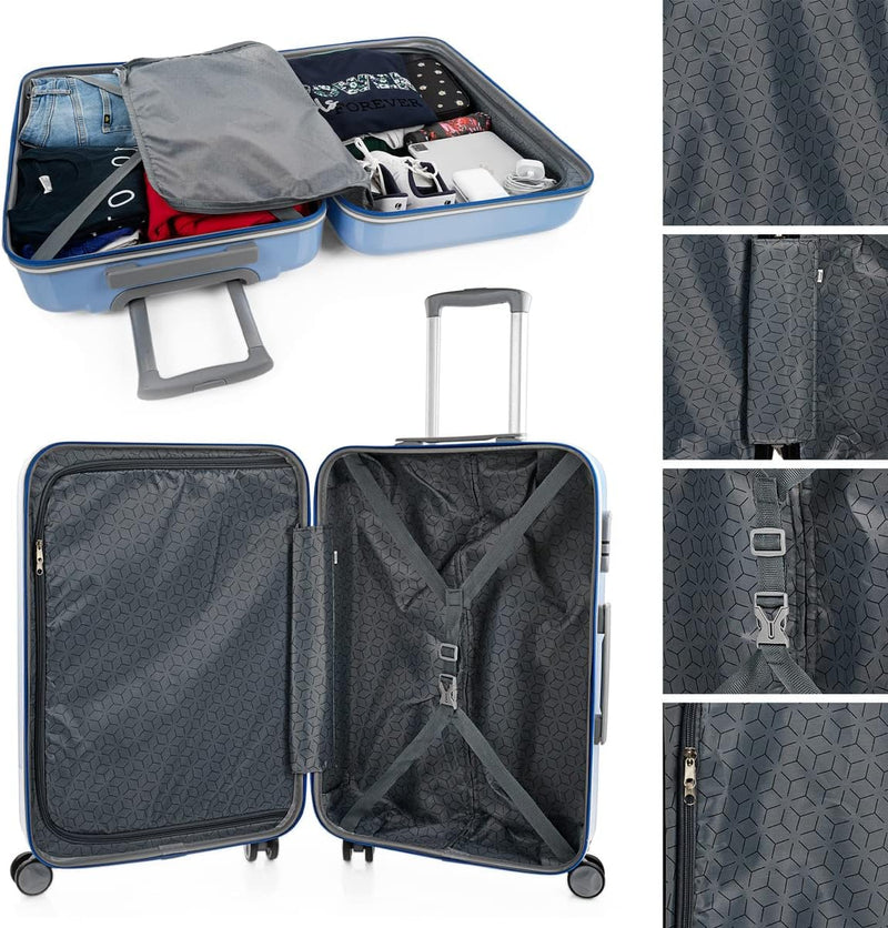 ITACA - Leicht Koffer Set PC Reisekoffer Set für Flugreisen - Dauerhaft Hartschalenkoffer Set - Koff