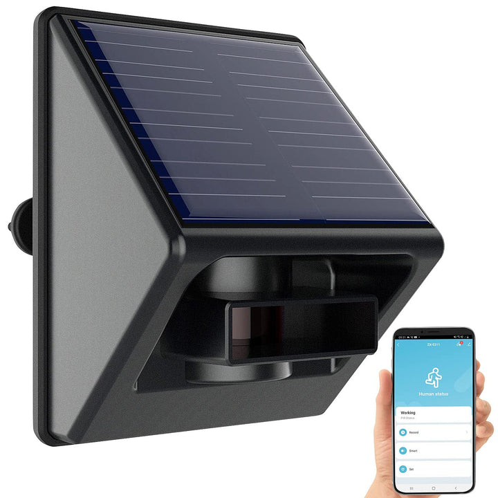 Luminea Home Control Bewegungs-Melder: ZigBee-kompatibler Outdoor-PIR-Sensor mit Solarpanel, App, IP