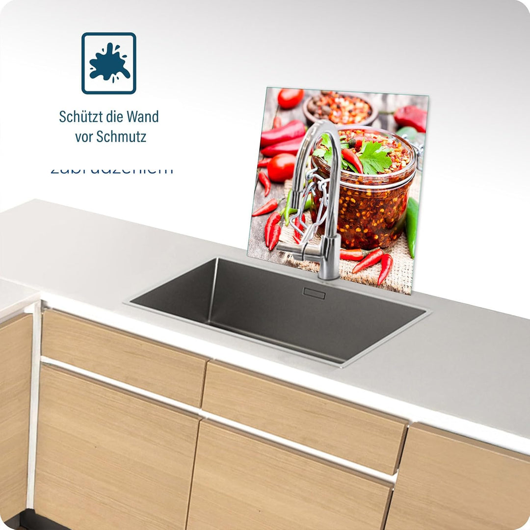 SFArt Herdabdeckung Glas – Gehärtetes Glas Schneidebrett & Ceranfeld Abdeckplatte 1 Teilig 60x65– Hy