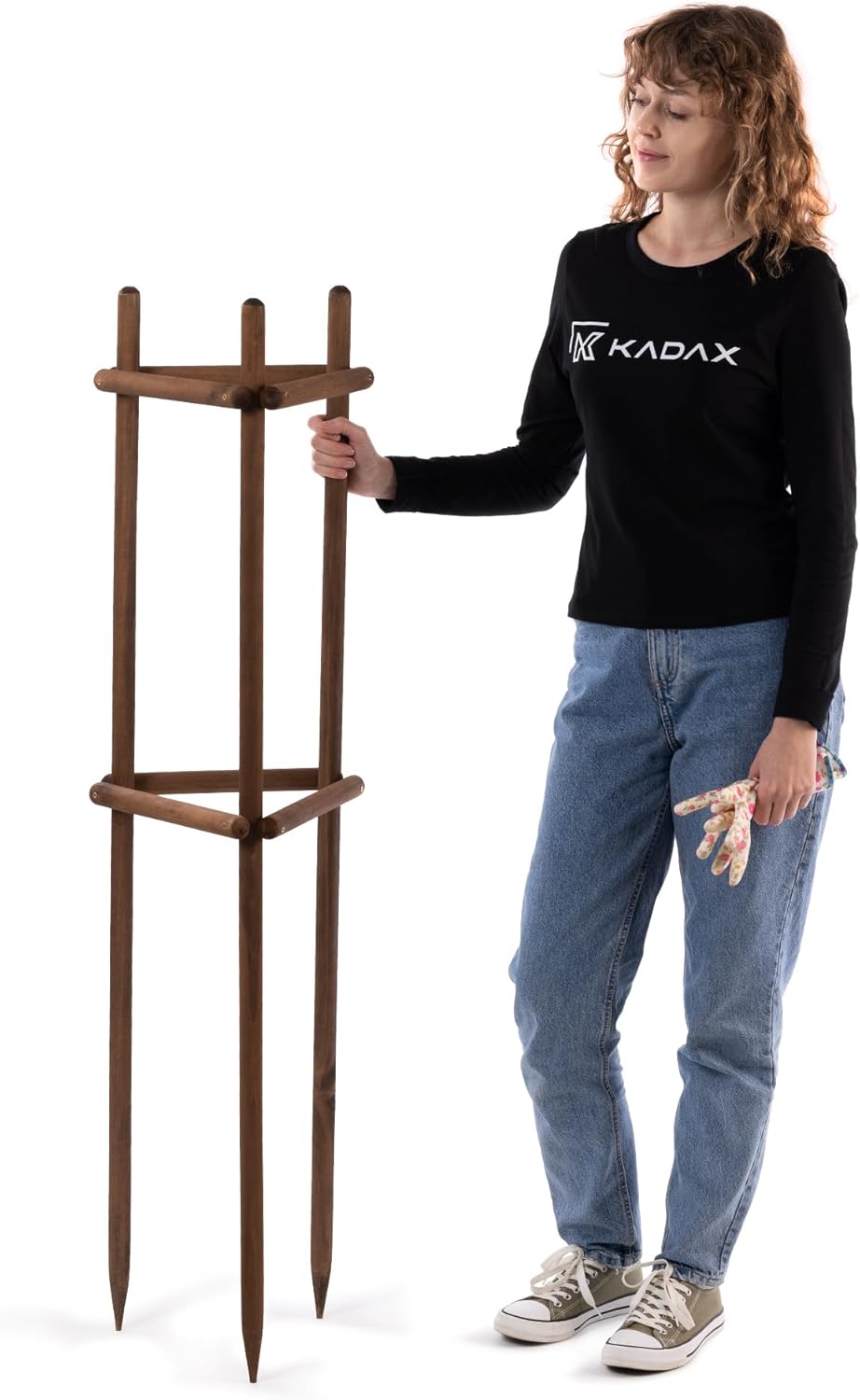 KADAX Baumstütze 130 cm aus robustem Holz, Baumpfahl zur sicheren Fixierung junger Bäume & Sträucher