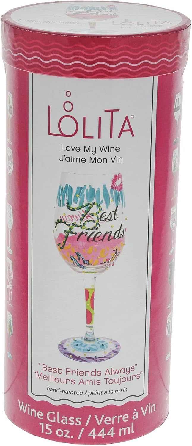 Lolita 4053096 Best Friends Always Wine Glass, Glas, Multi, 1 Stück (1er Pack) Lolita-WG, für immer