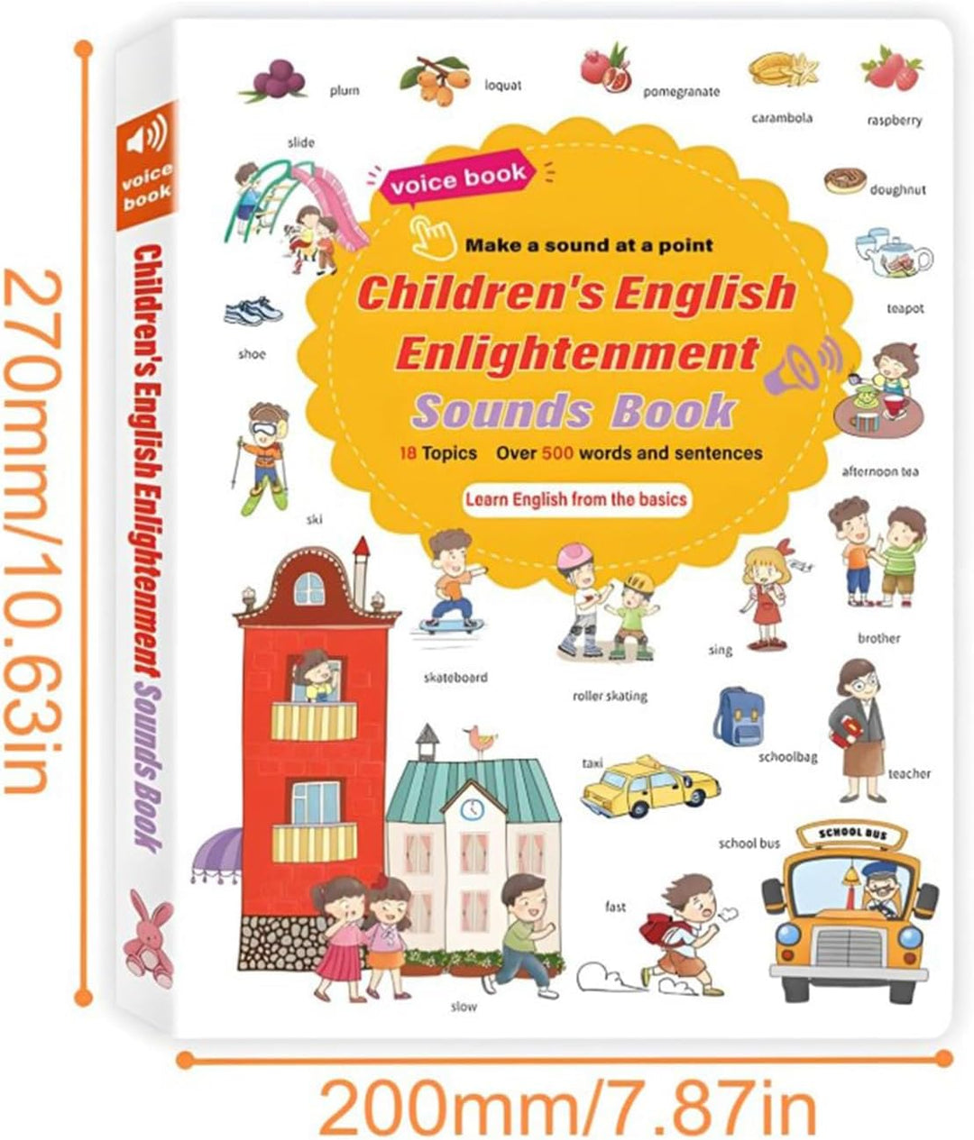 Generisch 500-Word Audio Learning Book | 500+ Words Talking Interactive Audio Books, Alphabet & Numb