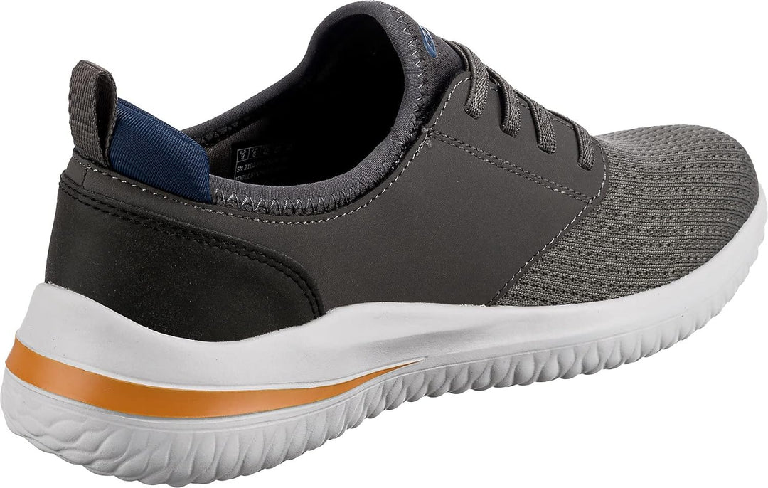 Skechers Herren Delson 3.0 Mooney Runde Zehenpartie, Bungee-Schnür-Slipper 44 EU Gray Knitted Mesh,