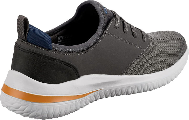 Skechers Herren Delson 3.0 Mooney Runde Zehenpartie, Bungee-Schnür-Slipper 44 EU Gray Knitted Mesh,