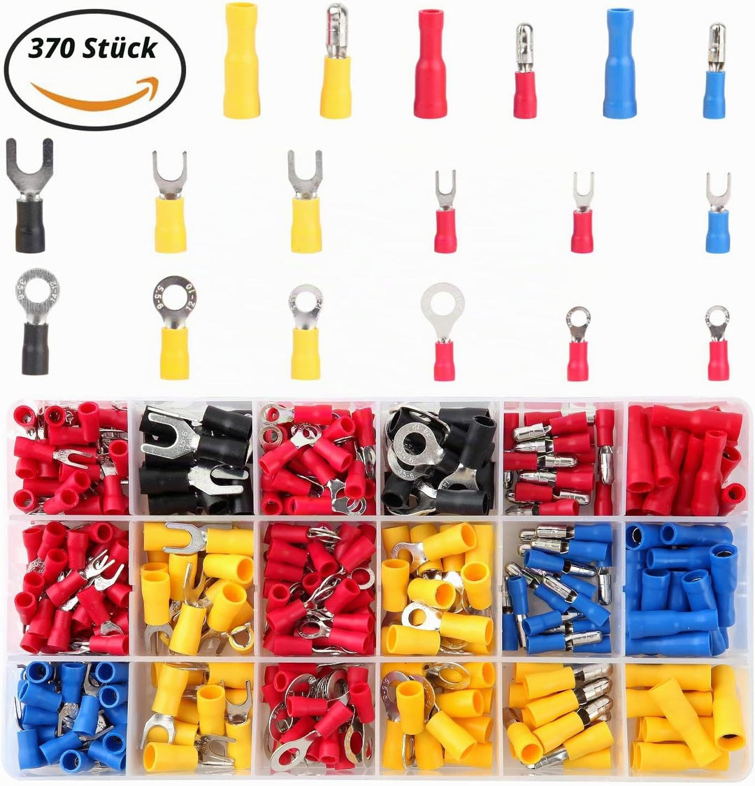 2-in-1 Crimpzange Crimp Set kfz mit Zwei Ersatzköpfe, Aweohtle Kabelschuh Zange und Krimpzange mit 3