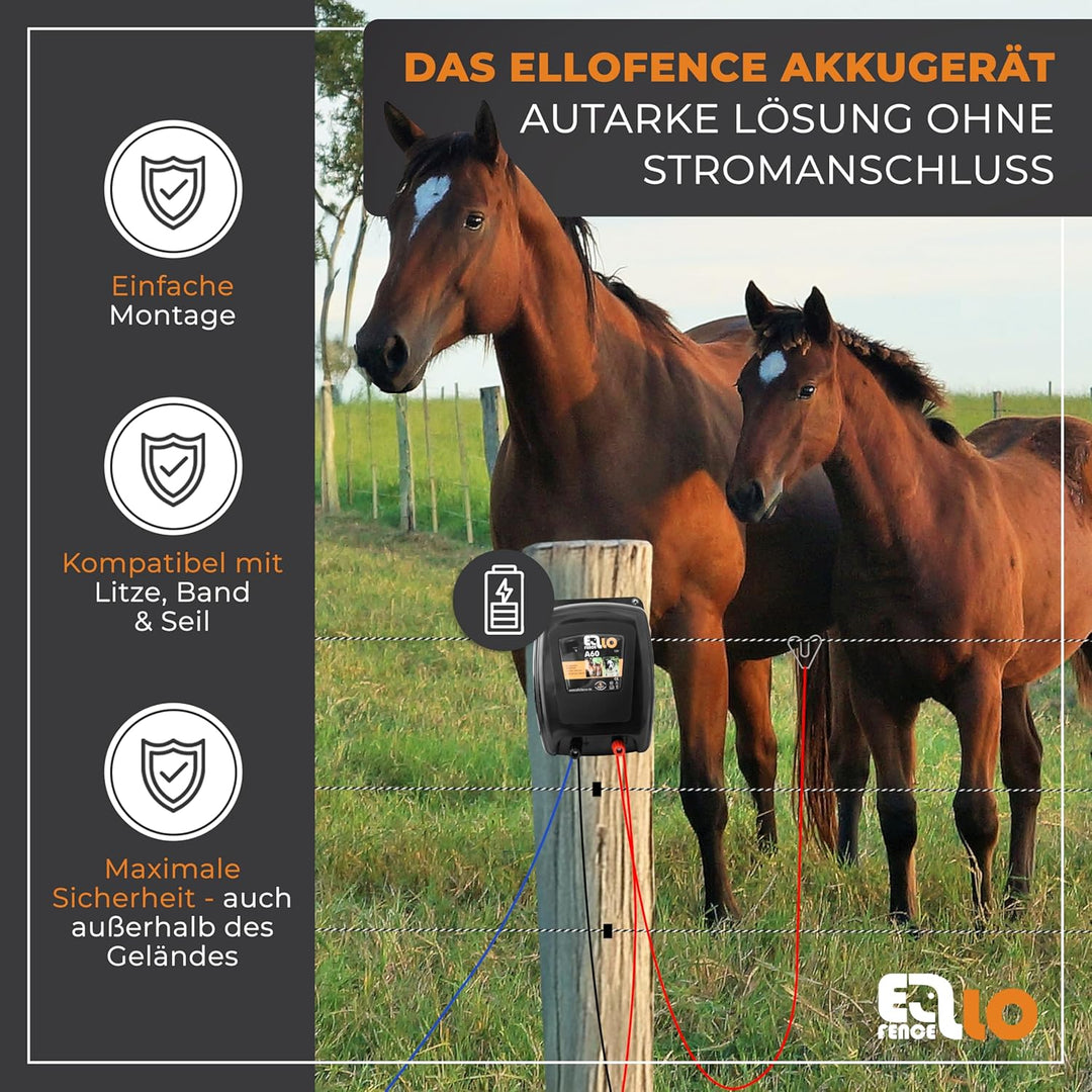 Ellofence Weidezaungerät/Elektrozaungerät A60 - Extrem leise! - Hüten von Pferden und Haustieren, 12