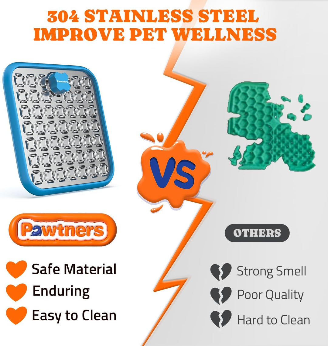 【Edelstahl Grosse Leckmatte für Hunde】Hund Leckmatten für grosse Hunde, Katze Leckpads für Kiste Lan
