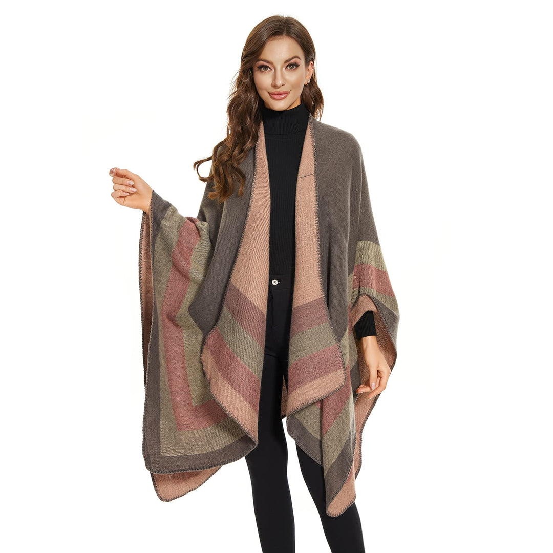 colornival Poncho Damen Winter Warm Elegant Poncho Decke Poncho Cape Strick Poncho Mantel Winter Pon