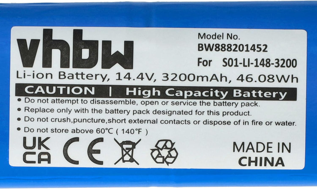 vhbw Akku kompatibel mit Ecovacs Deebot Ozmo 930 Staubsauger Home Cleaner Heimroboter (3200mAh, 14,4