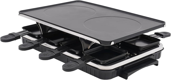 Elektrischer Tischgrill, mit Spatel und 9 Kochplatten, ideal für Abende mit Familie und Freunden