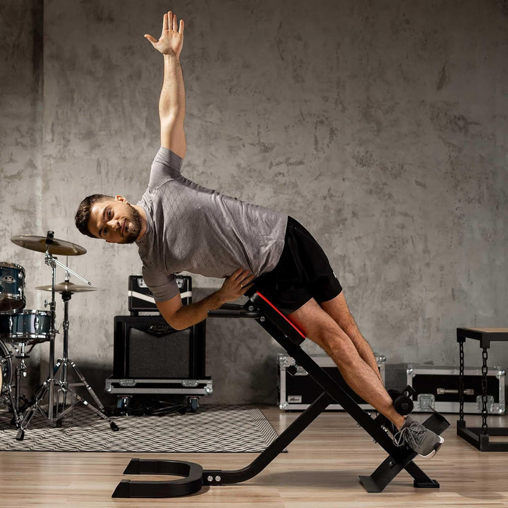 Hop-Sport Rückentrainer Hyperextension 45° Bauchtrainer HS-1018 Fitnessgerät für Zuhause