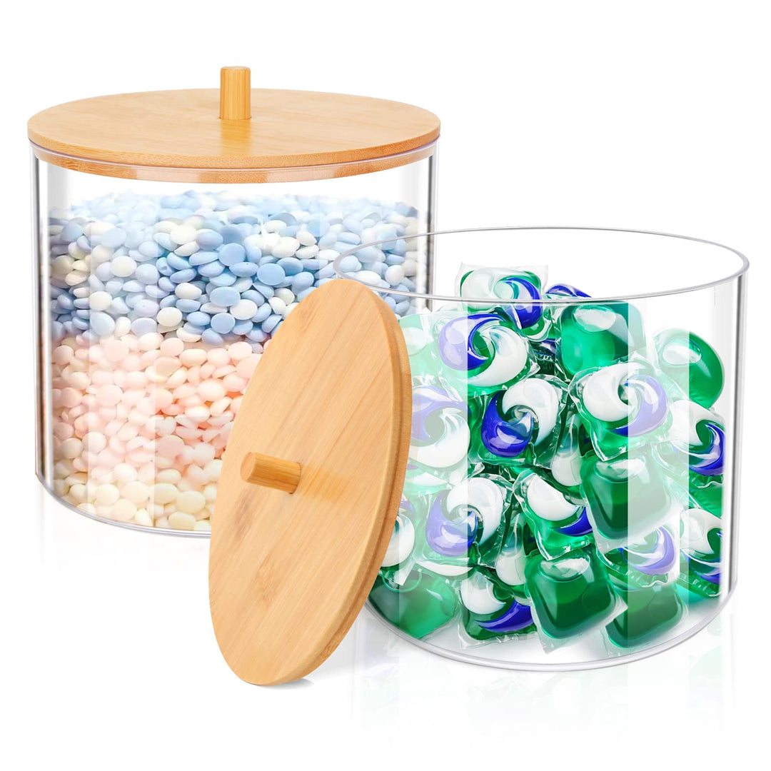 TCJJ 2Pcs Waschmittel Pod Aufbewahrung,Hohe KapazitäT Kunststoff Waschpulver Aufbewahrungsbox,Badezi