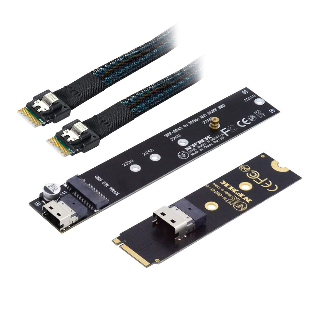 NFHK NGFF M-Key NVME Stecker auf Buchse Verlängerungskabel 40cm mit SFF-8654 Stecker für Mainboard S