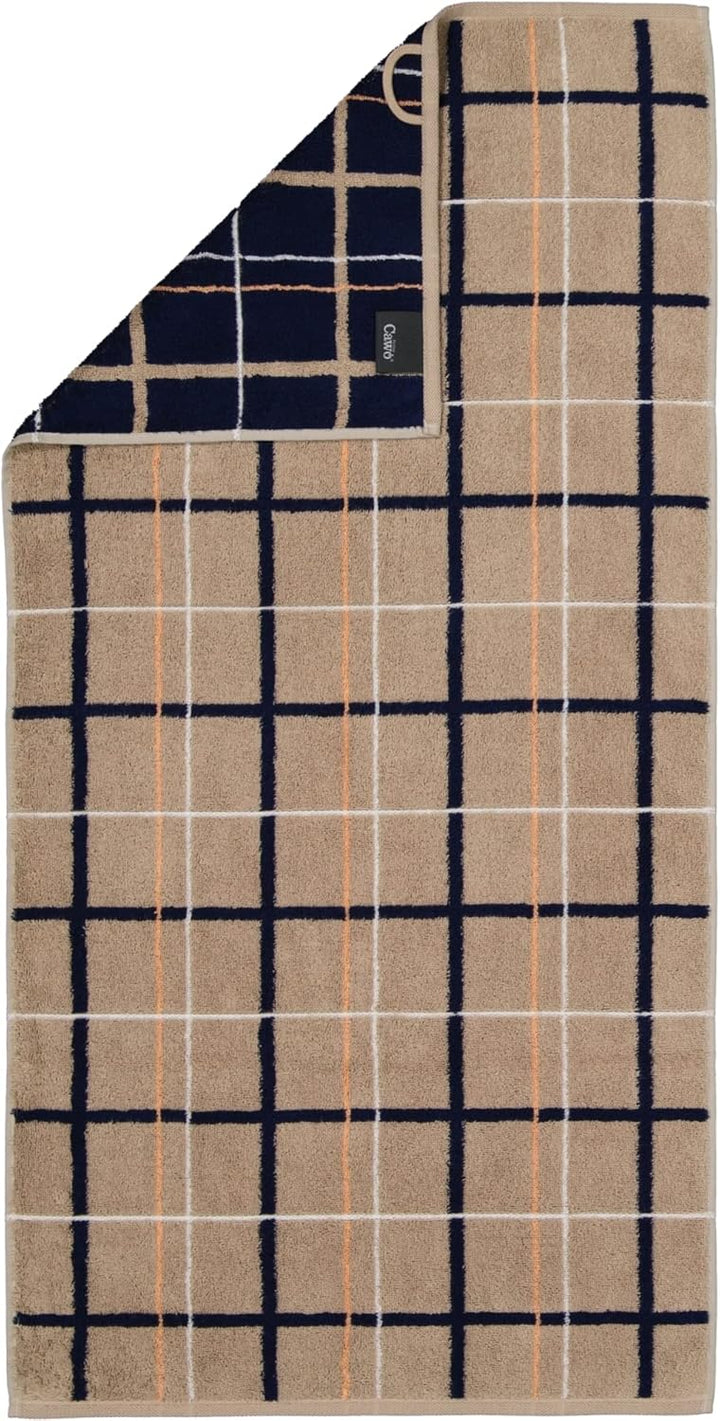 Cawö Home Handtücher Avenue Karo 339 Sand - 31 Saunatuch 70x180 cm, Saunatuch 70x180 cm