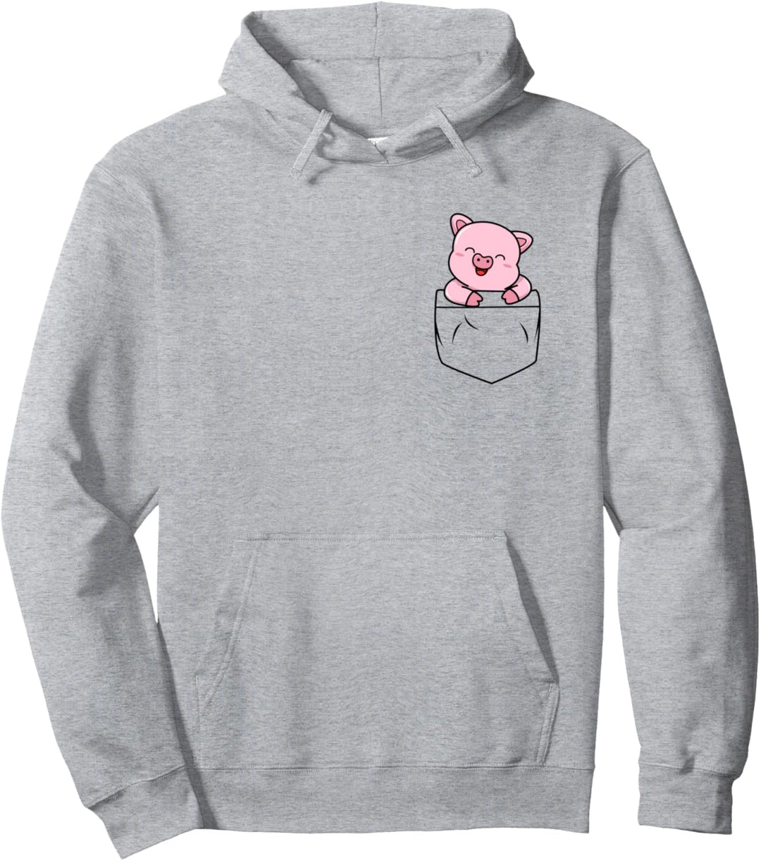 Schwein in der Brusttasche Kawaii Niedlicher Schwein Pullover Hoodie