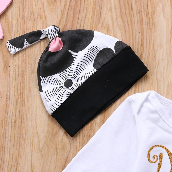 Geagodelia Babykleidung Set Baby Mädchen Langarm Body Strampler + Hose + Stirnband Mütze Kleinkinder