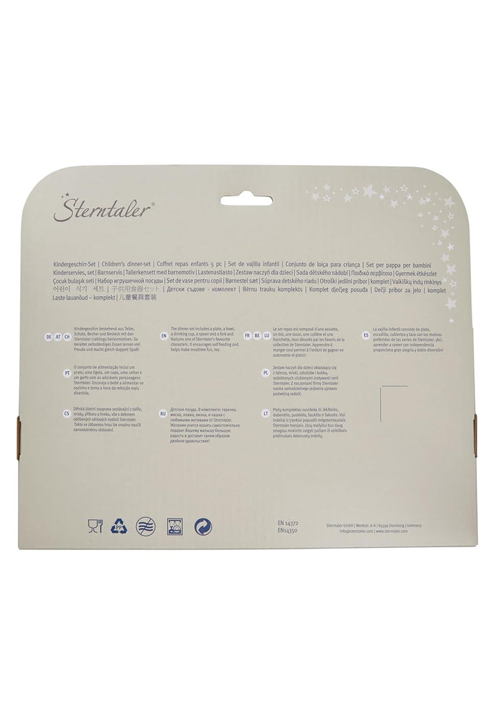 Sterntaler Geschirrset Hase Hanni - 5-teilig - modische, eckige Form mit Motivdruck - Teller, Schale