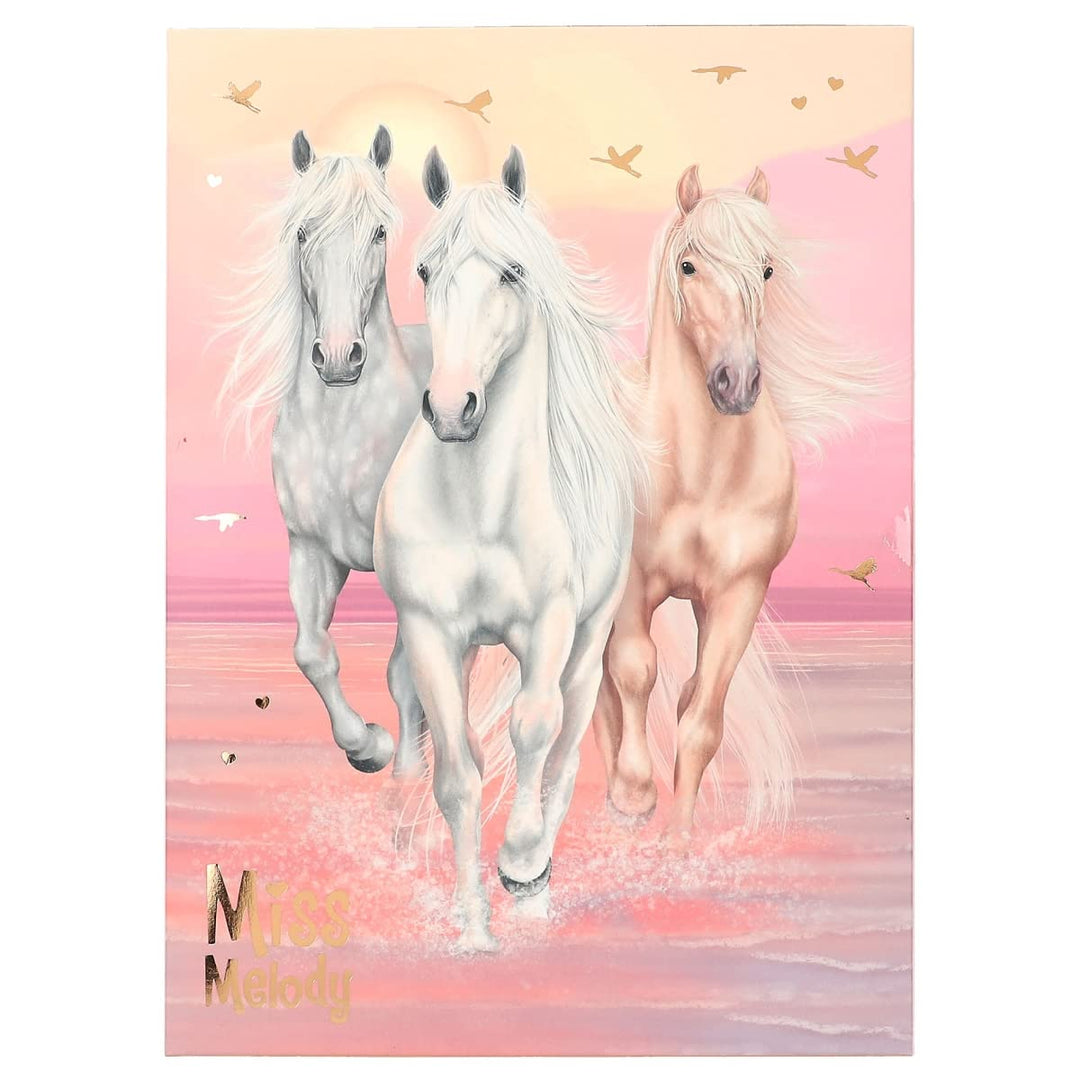 Depesche 12380 Miss Melody Sundown - Briefpapier Set in einer Mappe, mit Pferde-Motiven und Mustern,