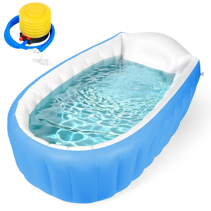 Aufblasbare Badewanne für Kinder Tragbare Säuglings Badewanne Baby mit Luftpumpe Reise Tragbare Reis