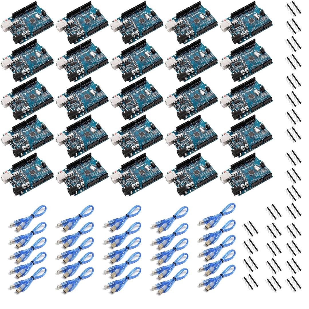 AZDelivery 25 x Mikrocontroller Board AZ-ATmega328-Board mit USB-Kabel inklusive E-Book!, 25