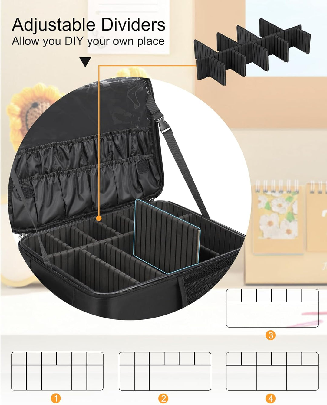 Make-up Rucksack, Profi Reise Make-up-Koffer Set für Frauen – XL Kosmetik-Organisierer mit Pinselauf