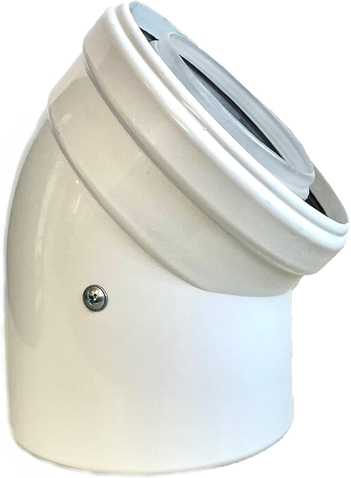 45° Konzentrisches Luft/Abgasbogen Ø 80/125 mm, Innen Kunststoff PP/Aussenrohr Kunststoff PP. DN 80/