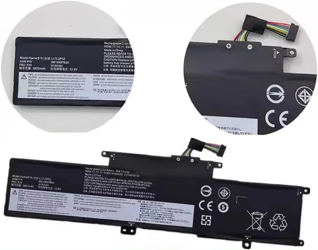 ASKC L17L3P53 Laptop Akku für Lenovo ThinkPad L380 L390 Yoga Series 01AV481 SB10K97625 L17M3P55 01AV
