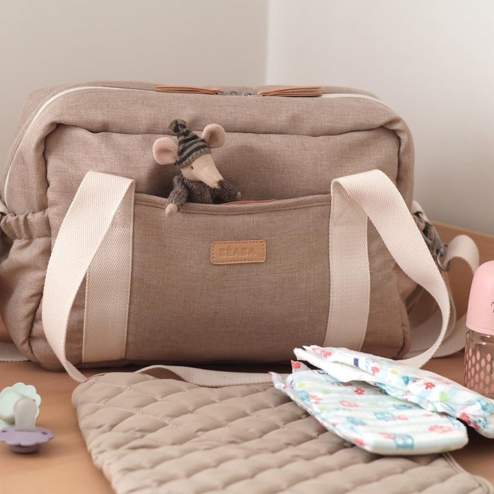 BÉABA, Wickeltasche Für Baby, mehrere Fächer, 10 Taschen, Trolley-Gleitverschluss, Schultergurt, iso