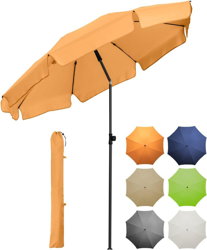 FARE Sonnenschirm Gr. M mit Volant - 180 cm Durchmesser - UV-Schutz 50+ für Balkon Garten Terrasse S