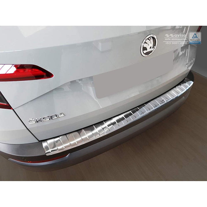 Avisa Edelstahl Heckstossstangenschutz kompatibel mit Skoda Karoq 2017-2022 'Ribs'