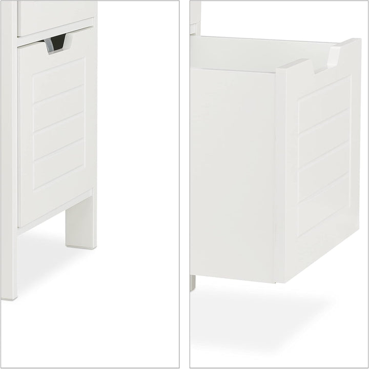 Relaxdays Badezimmerschrank, Landhausstil, HBT: 90 x 30 x 30 cm, 2 Schubladen, 1 Ablage, freistehend