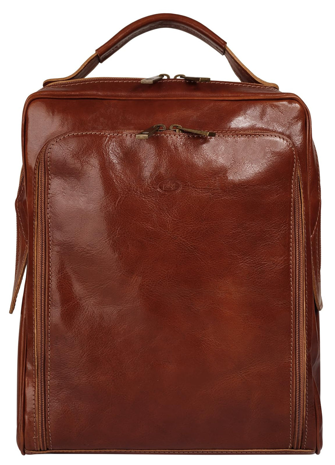 piké Rucksack Echt Leder Damen | Made in Italy, Citybag, Daypack aus Rindleder, Schultertasche mit S