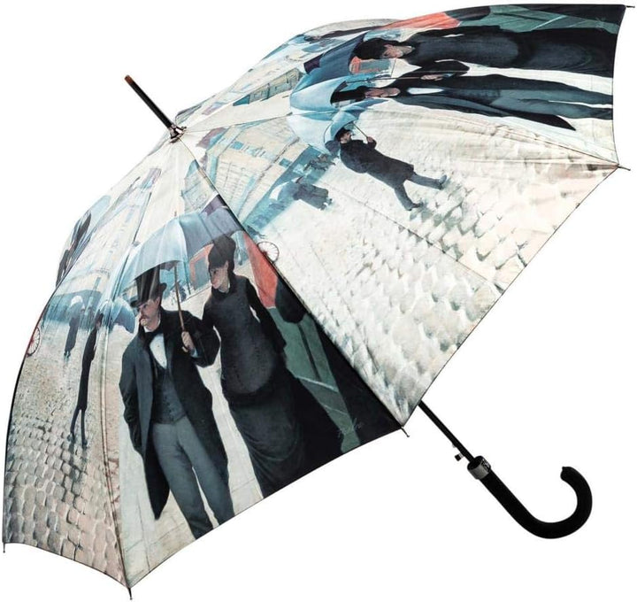 LUCKYWEATHER Regenschirm Stockschirm Damen/Herren Motiv Rainy Day in Paris Auf-Automatik I Stockrege