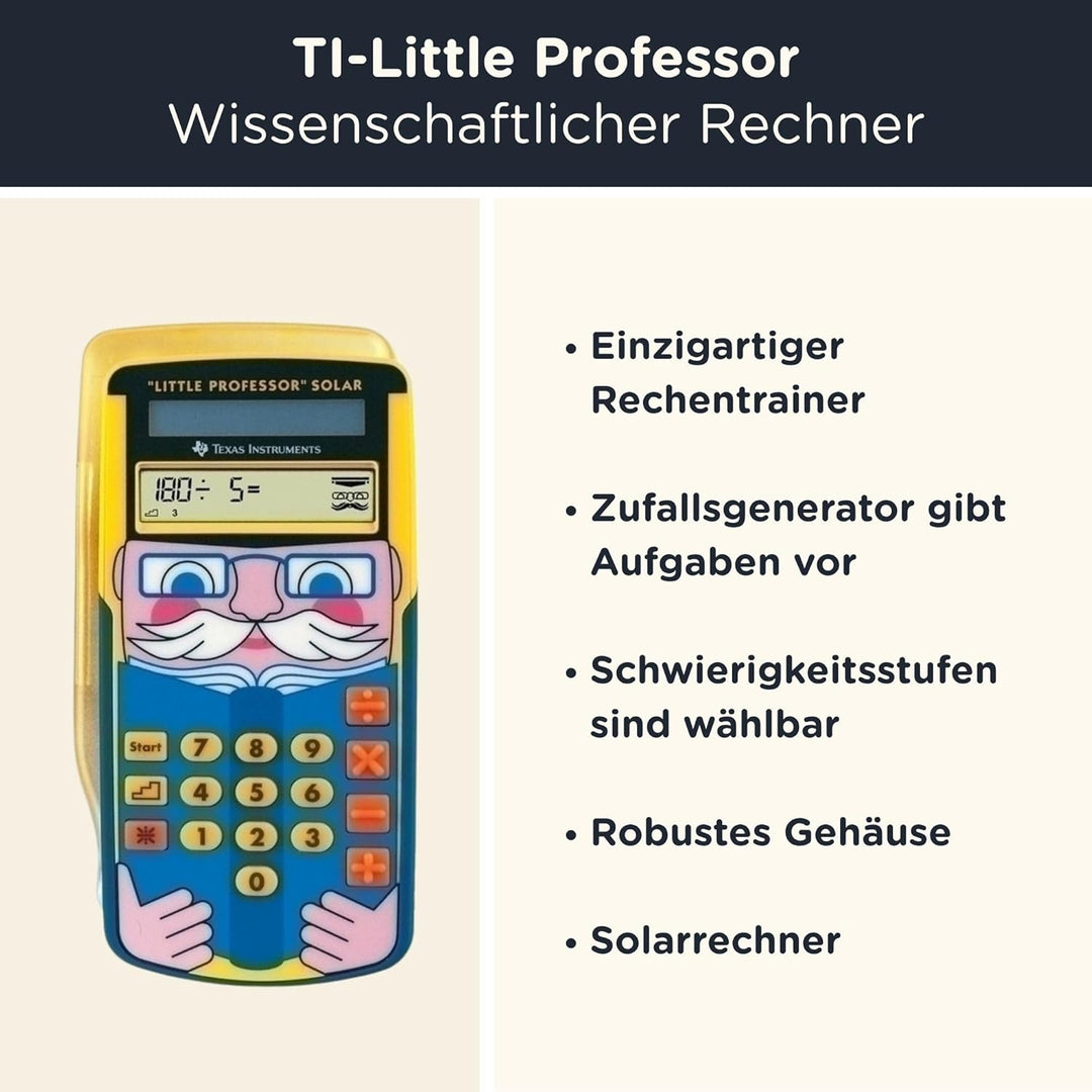 TI-Little Professor inkl. WYNGS Schutztasche Dunkelgrau - Interaktiver Rechentrainer - Basic Set, Du