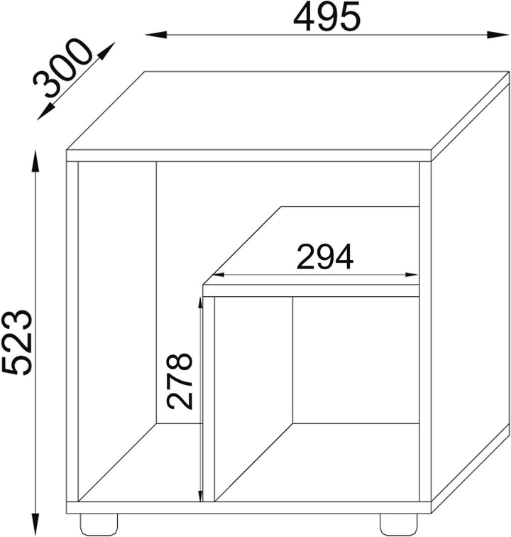 VCM Holz Beistelltisch Couchtisch Sofatisch Nachttisch Wohnzimmertisch Kaffeetisch Zeito Weiss, Weis